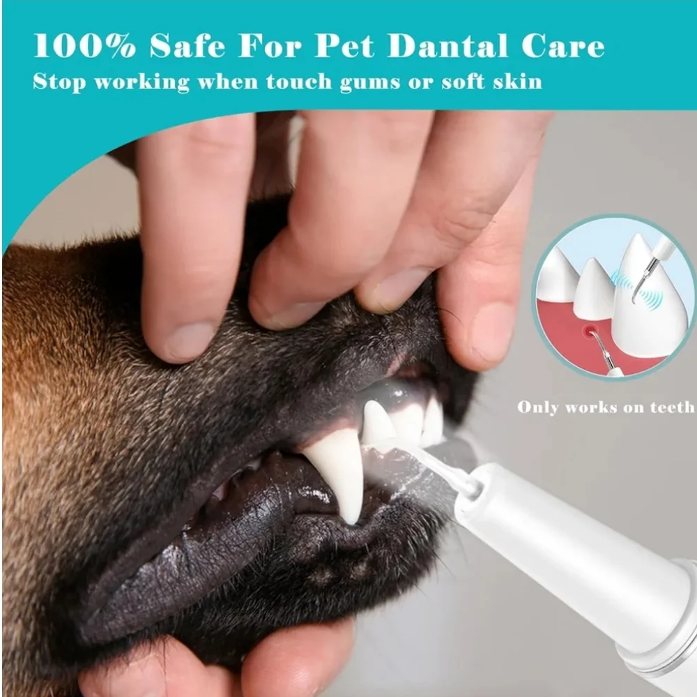 Pet Dental Plaque Remover Teeth Cleaning Kit for Tartar and Stains Dogs and Cats